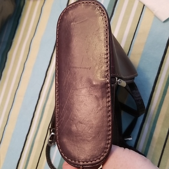 Vera Pelle dark brown crossbody purse approx 7x8 inches - Picture 10 of 15